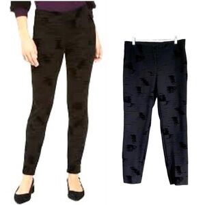 Alfani Black Skinny Stretch Pants Legging Size 10 Mob Wife Animal Textured Print